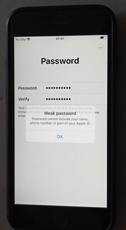 weak password