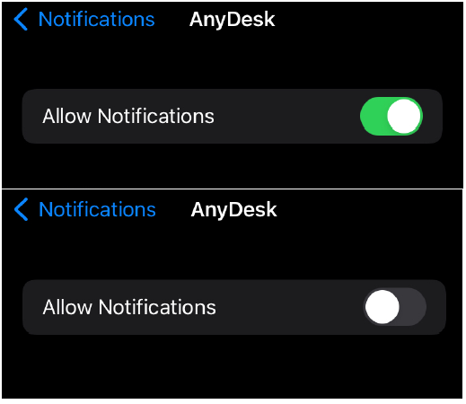 activer/désactiver les notifications